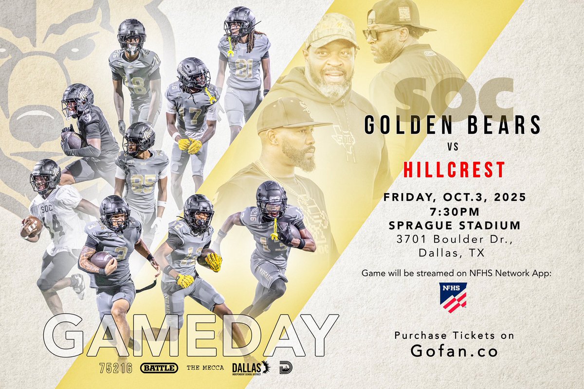 SOC Football (@socgoldenbearfb) on Twitter photo It’s Gameday❕ It’s Gameday❕