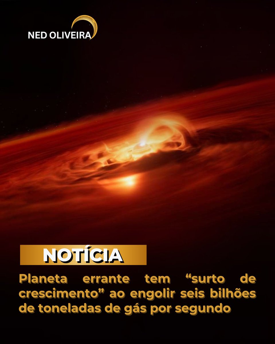nedoliveira1's tweet image. 🚨NOTÍCIA: Astrônomos registraram o maior surto de acreção já visto em um planeta errante! 🌌 O Cha 1107-7626 engoliu gás e poeira a 6 bilhões de toneladas/segundo, confundindo a fronteira entre planetas e estrelas.
#Astronomia #Espaço #Planetas nedoliveira.com/2025/10/03/pla…