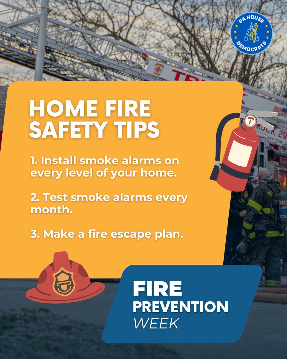 RepDanWilliams's tweet image. 🔥This week is Fire Prevention Week 🚒

Fire safety starts with us, check your alarms, plan your escape routes, and remember to stay vigilant! 🧯