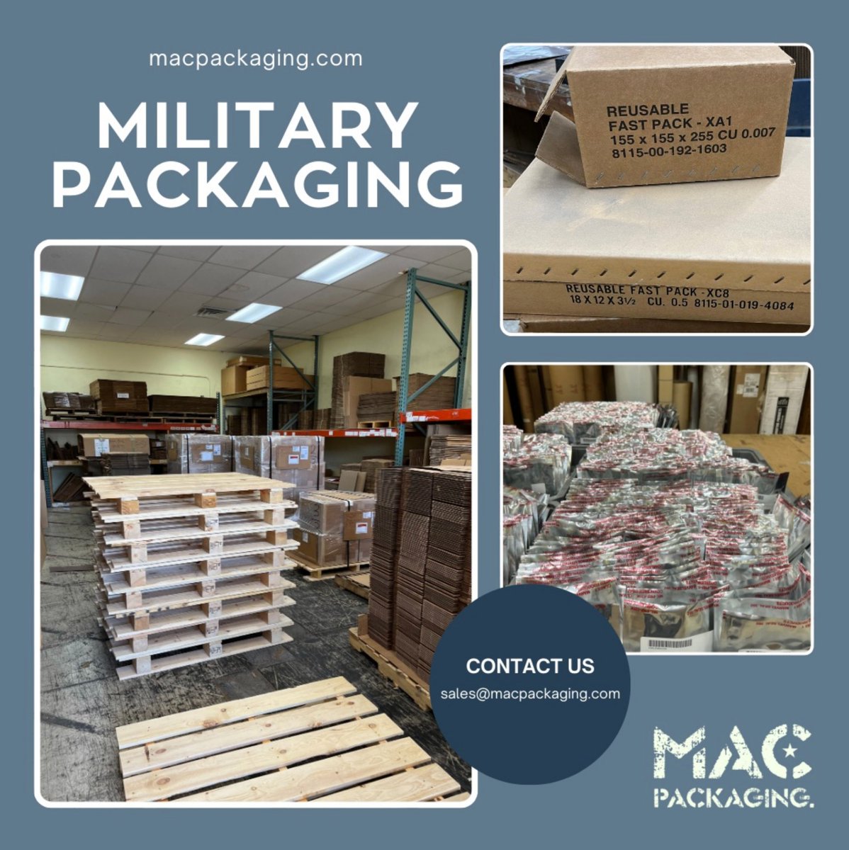 MAC_Packaging's tweet image. We offer military specification packaging and packaging solutions that meet an array of military specifications.
Contact us: macpackaging.com
#packaging #military #milspecpackaging #milspec #shippingindustry #shipping #specifications #packagingsolutions #packagingdesign