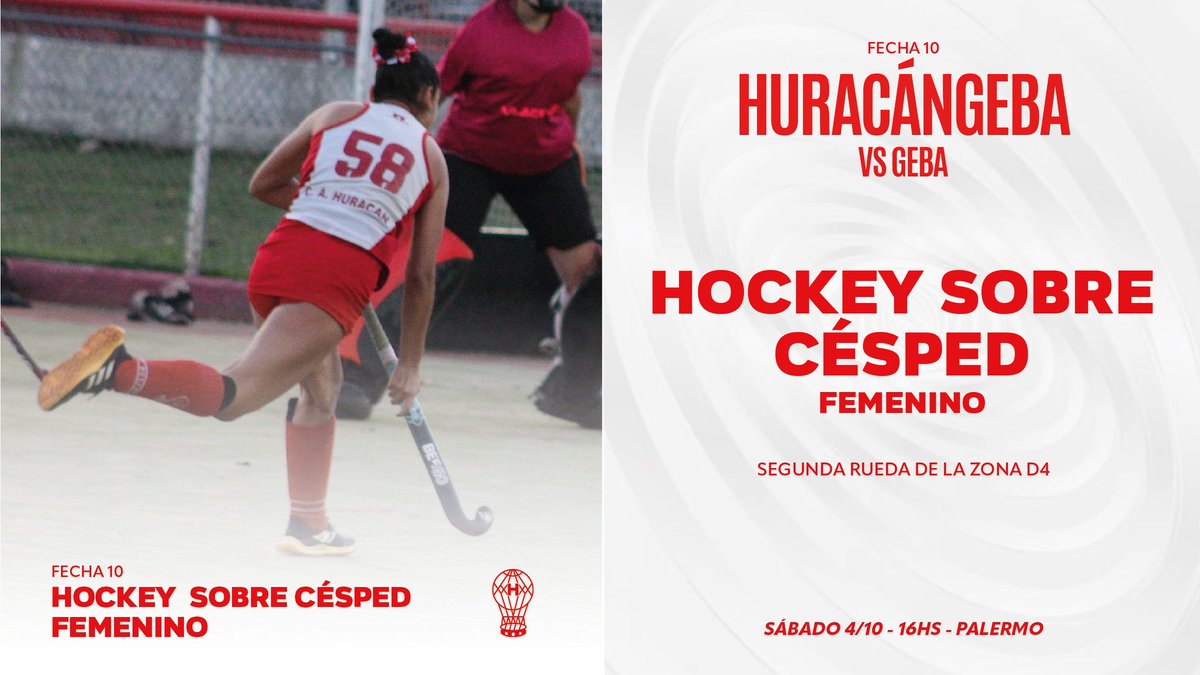 huracandeportes's tweet image. #Huracán 🎈 #HockeySobreCésped

🏑 Este sábado 4/10, la Primera del Femenino del Globo se enfrentará a #GEBA desde las 16:00 por la #Fecha10 de la Segunda Rueda de la Zona D4, en Palermo
