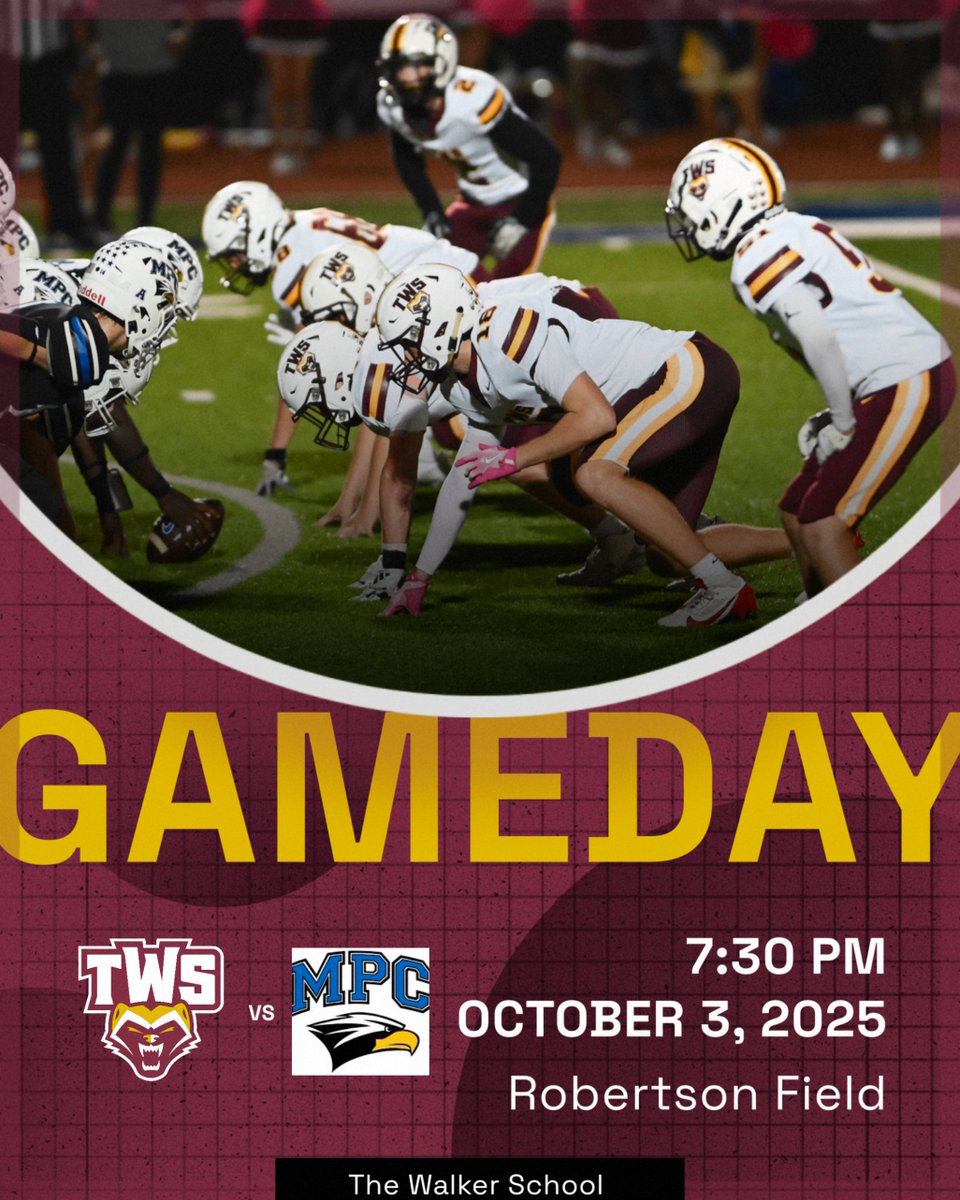 GAMEDAY! Let’s go Wolverines!!

🆚 Mt. Paran Christian
⏰ 7:30 p.m.
📍 Robertson Field
🎟️ GoFan App
📺 nfhsnetwork.com/events/walker-…