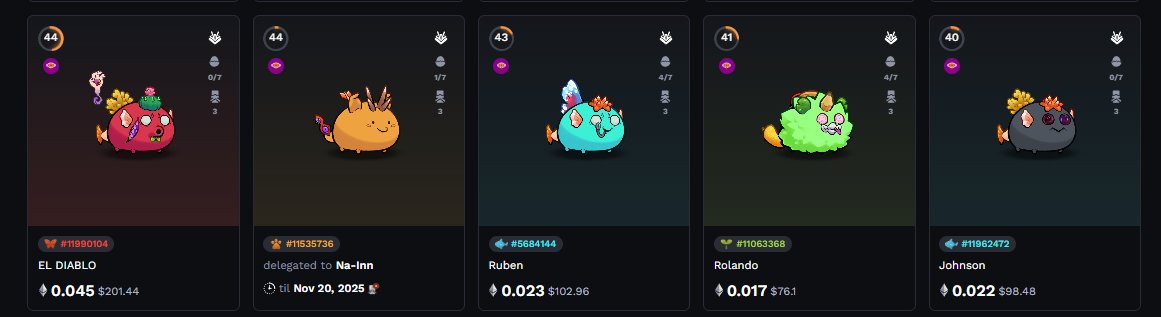 HUGE SALE
I'm selling my tiny fan, berry and mane axies to focus on getting fewer collectibles

LMK if youre interested DM here or Discord if you want to negotiate. All high level and evolved axies :)