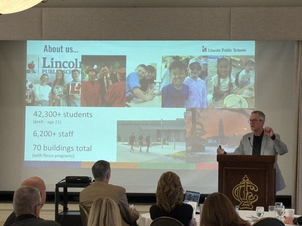 ABLE1Lincoln's tweet photo. At our ABLE Lincoln Meeting we are listening to John Skrett, superintendent for Lincoln Public Schools. He shared about his work history after graduating from the University of Nebraska and working out in the Norris School District before returning to LPS.  #Education #Lincoln https://t.co/9QDNwBtHhn