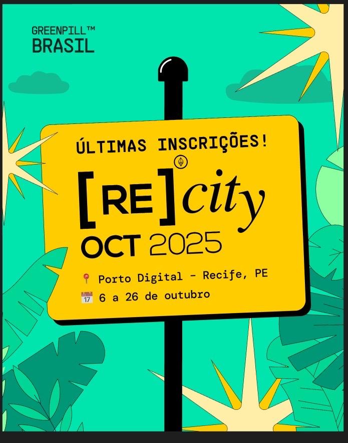 greenpillbrasil's tweet image. LAST CALL!!! 🚨 
You’re invited to a 21-day immersion on blockchain &amp;amp; civic innovation.
Workshops, social currencies, localism, climate action &amp;amp; culture. Reach out to us for more info. 
Hope to see you there. 
🌱 
#REcity #GreenPill #CivicTech