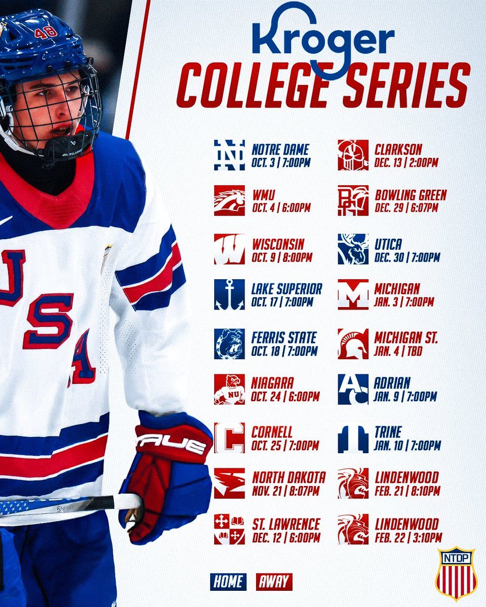 USAHockeyNTDP's tweet photo. 🗣️CLASS IS IN SESSION 📚📝
We're officially kicking off the @kroger College Series at HOME 🏠
#USAvsND https://t.co/uTKCK0QeoY