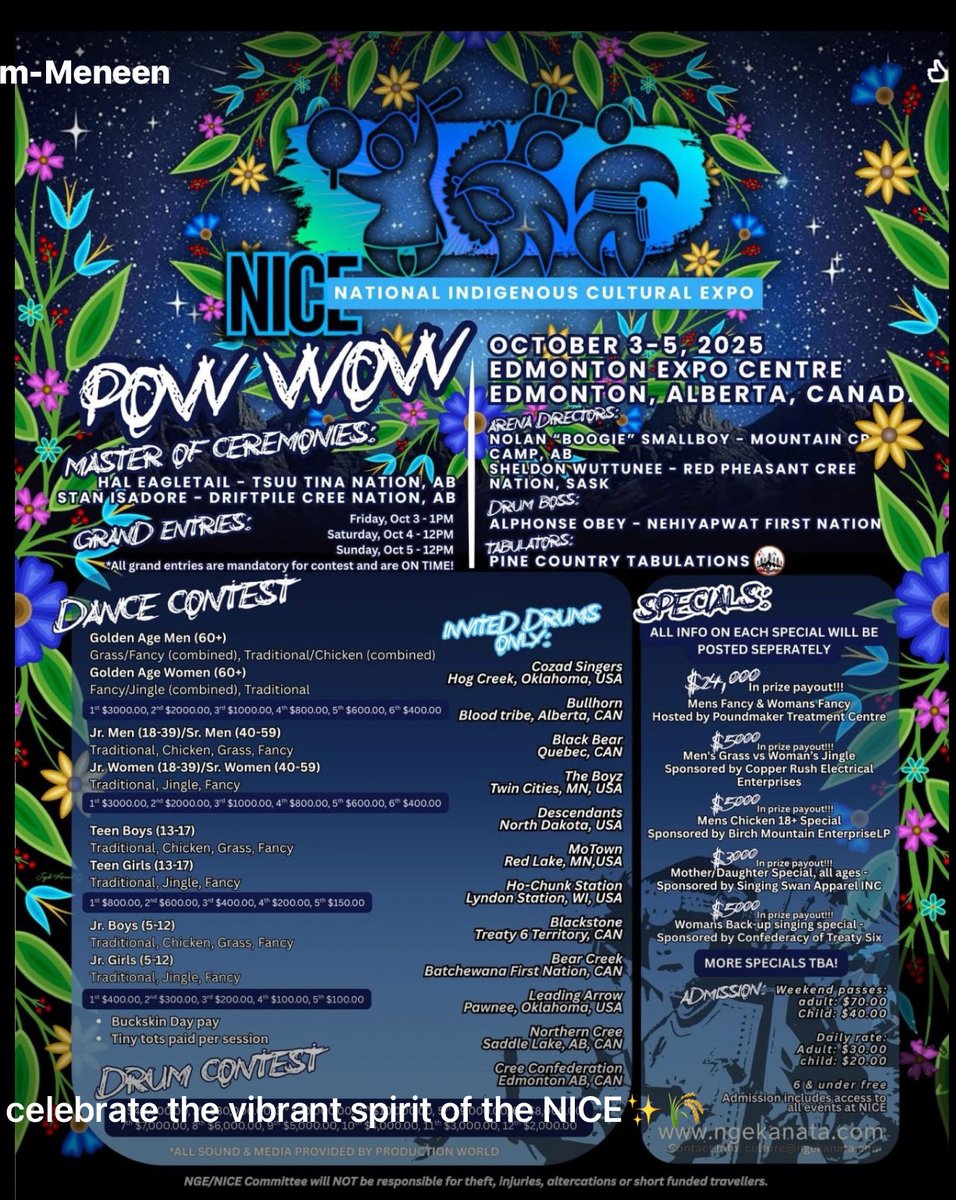 Come and join us this weekend ⁦<a href="/yegexpocentre/">Edmonton EXPO Centre</a>⁩ for 
#NICE2025 
#NationalIndigenousCulturalExpo 
#MetisFestival and #PowWow
Lots of entertainment for the whole family 
#TeamPW
⁦<a href="/productionworld/">#YEG’s go to #VirtualStudio & Event Space</a>⁩