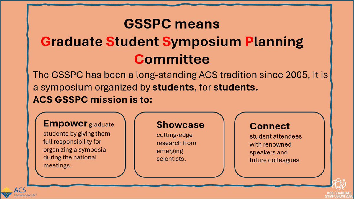 acsgsspc26's tweet photo. Are you aware of the ACS symposium for students called GSSPC? Kindly swipe the slides to learn fast.>>>>> https://t.co/gAdruXy4JK