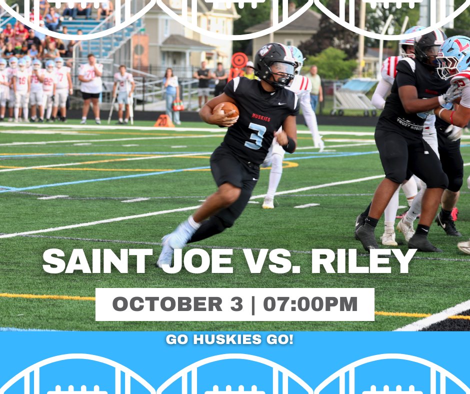 The Huskies return to Father Bly Field tonight to face city rival South Bend Riley. Let's go Saint Joe! #HuskiesRising #WeAreSaintJoe