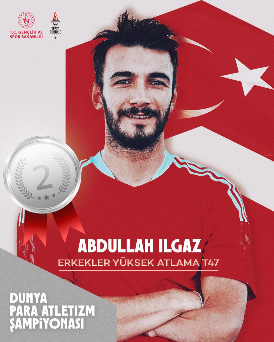 Bir madalya da Abdullah Ilgaz'dan 🥈🇹🇷

Dünya Para Atletizm Şampiyonası'nda erkekler yüksek atlama T47 kategorisinde Avrupa rekoru kırarak gümüş madalya kazanan milli sporcumuzu tebrik ediyorum.👏🏻