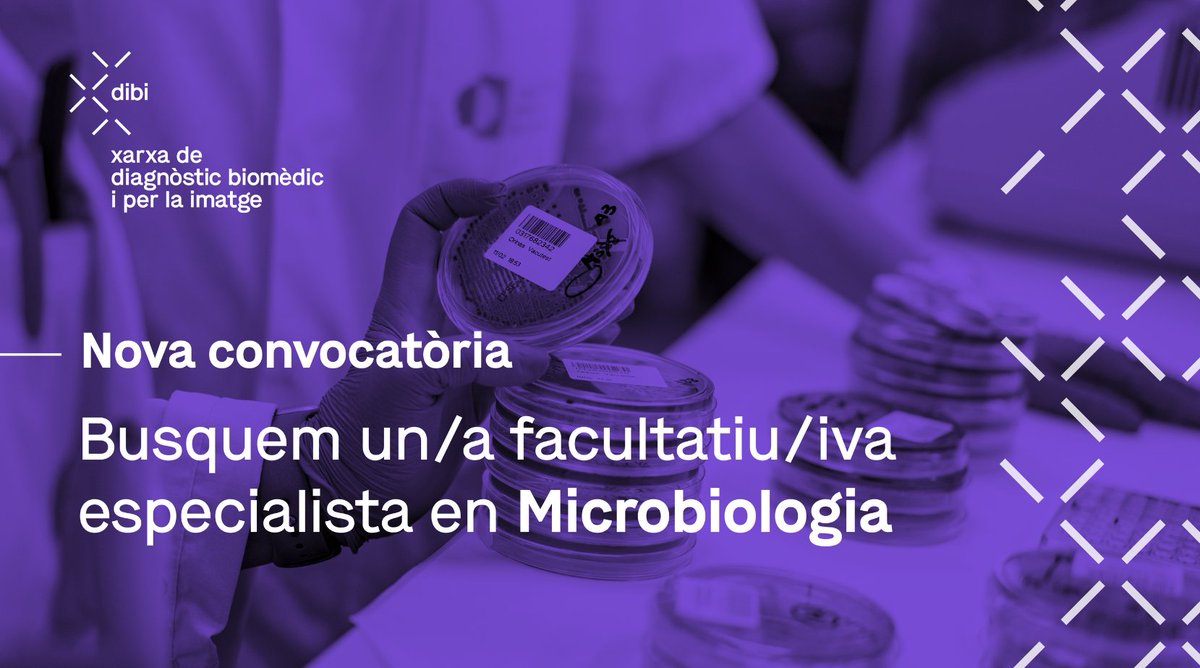Dibi· Xarxa de diagnòstic biomèdic i per la imatge (@dibixarxa) on Twitter photo 🟣 Vols créixer professionalment en un entorn compromès amb la qualitat assistencial? Suma’t a la #xarxadibi!
Busquem un/a facultatiu/va especialista en #Microbiologia per incorporar-se a <a href="/CorpoSalutMS/">Corporació de Salut del Maresme i la Selva</a>
▶️ Inscripcions a tuit.cat/3nr1M 🟣 Vols créixer professionalment en un entorn compromès amb la qualitat assistencial? Suma’t a la #xarxadibi!
Busquem un/a facultatiu/va especialista en #Microbiologia per incorporar-se a <a href="/CorpoSalutMS/">Corporació de Salut del Maresme i la Selva</a>
▶️ Inscripcions a tuit.cat/3nr1M