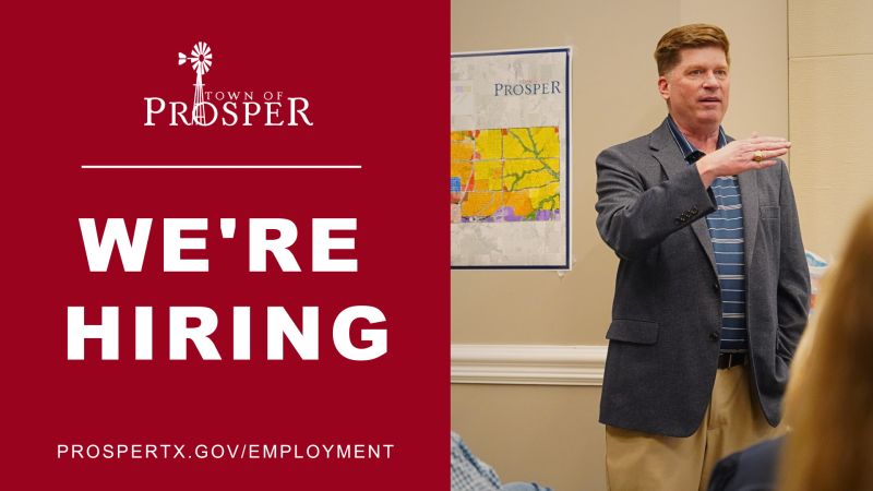 The Town of Prosper has amazing job opportunities just for you! We're actively seeking passionate individuals to join our dynamic team across various fields. Find your next fulfilling career with us! #Hiring

Discover current job openings by visiting prospertx.gov/employment