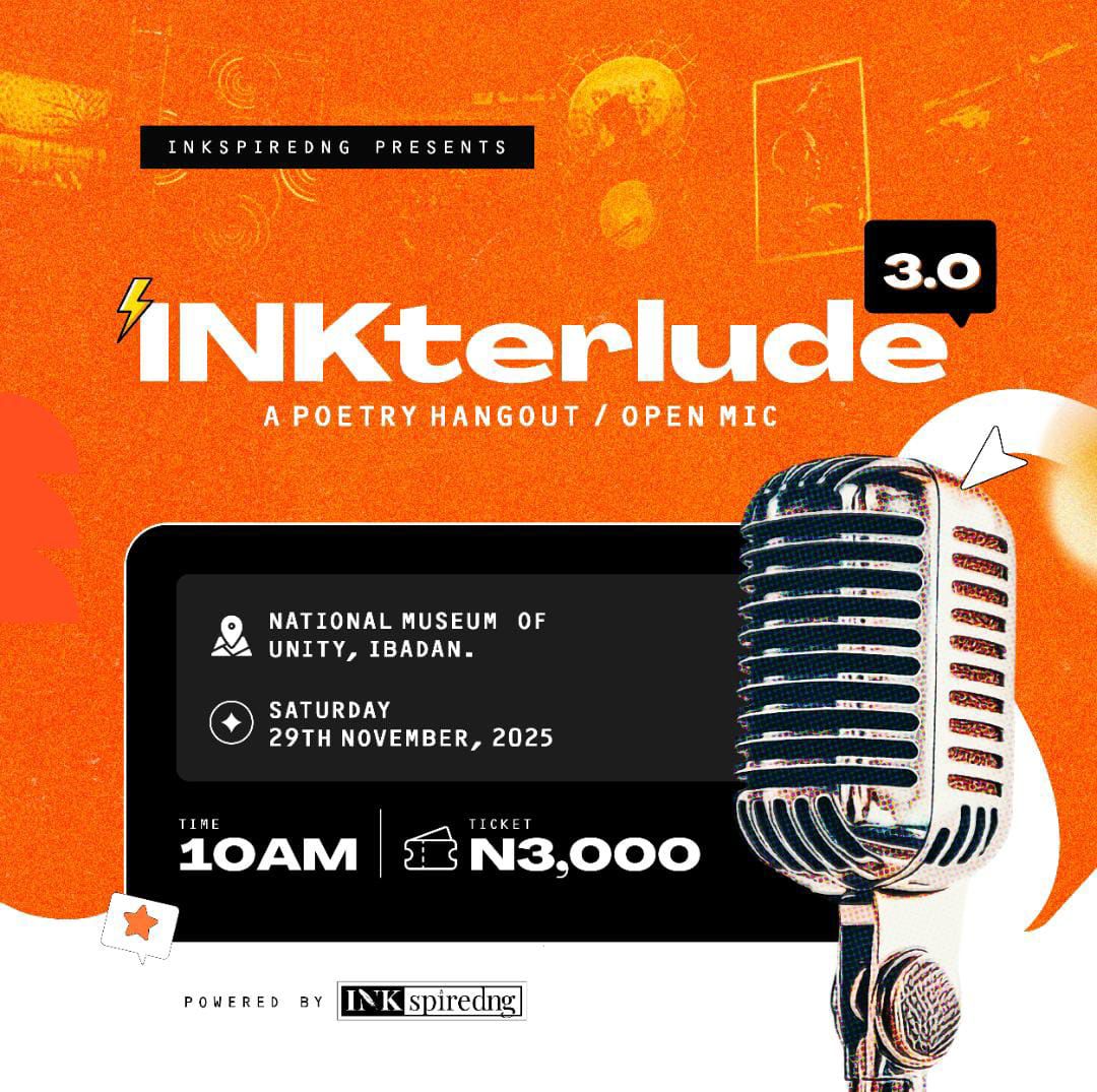 *THE LITERARY HANGOUT OF THE YEAR🏅📚*

This November, *INKTERLUDE* makes a grand return for the *3️⃣RD* time!

Get tickets here:paystack.com/buy/inkterlude…
Entry: #3000

Let's gooo!!!!!