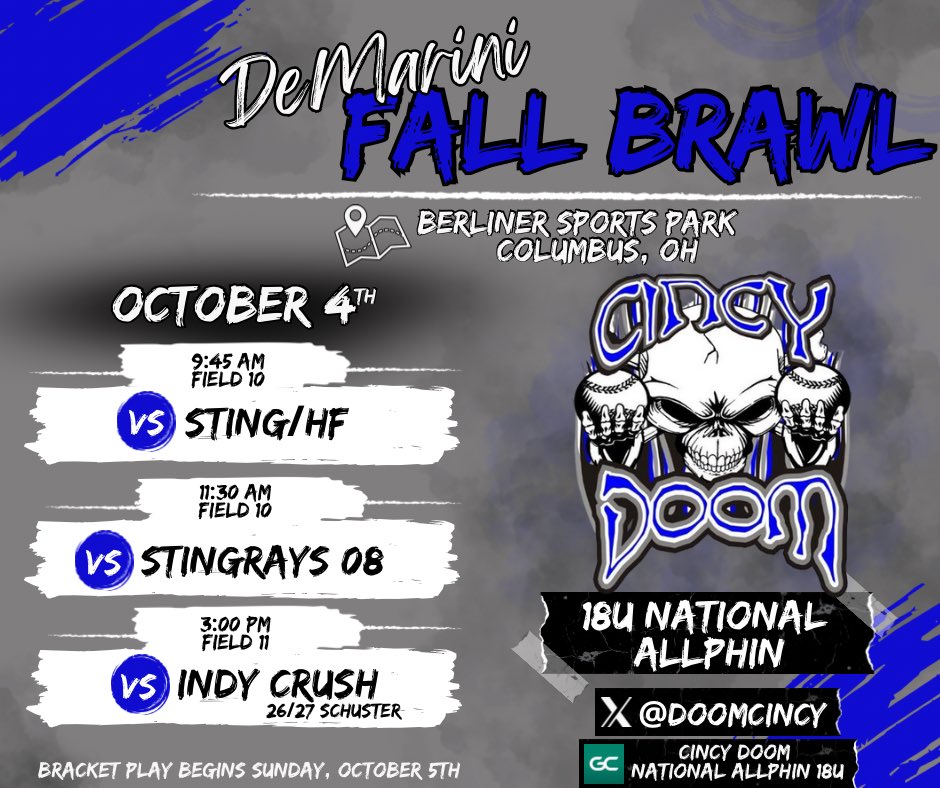 Excited to get in the field this weekend! <a href="/DoomCincy/">Cincy Doom National 18u - Allphin</a>