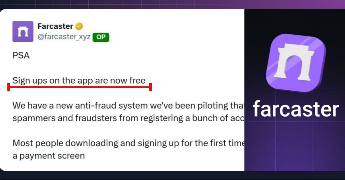 sonucrypto6's tweet image. 🔥 @farcaster_xyz   is now free for all users 

Join 🔗: farcaster.xyz/referralCode/E…

Use the app / create post / using wallet do swaps / trades &amp;amp; more..