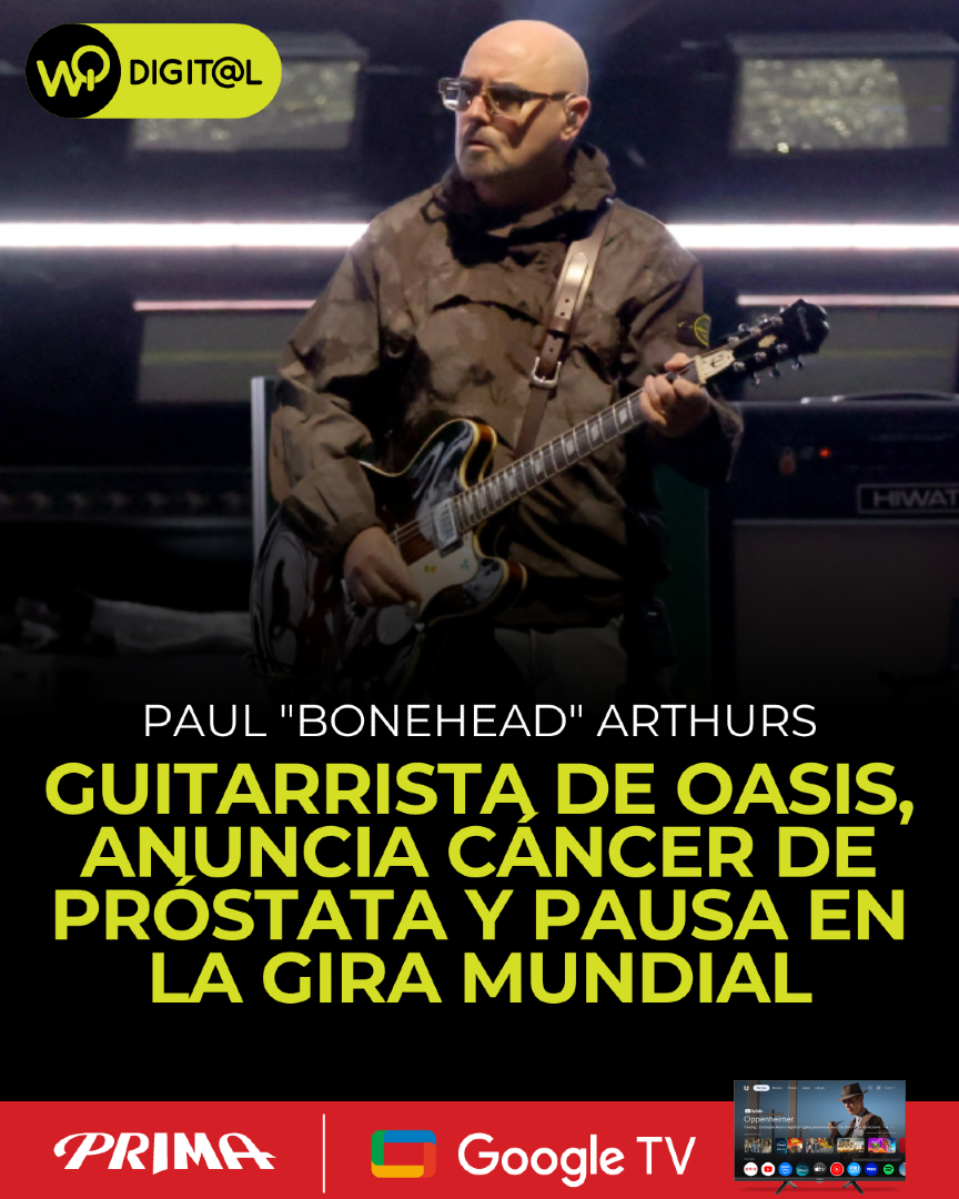 💔 Paul “Bonehead” Arthurs, guitarrista y cofundador de Oasis, anunció que padece cáncer de próstata y hará una pausa en la gira mundial de reunión de la banda.

A sus 60 años, el músico aseguró que responde bien al tratamiento y que volverá a tiempo para los conciertos en