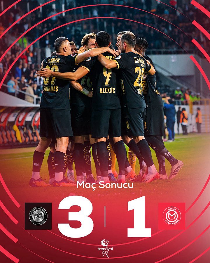 Manisa FK karşısında aldığı 3-1’lik galibiyetten dolayı Arca Çorum FK’yı ve sahada mücadele eden tüm oyuncularımızı tebrik ediyorum. ❤️🖤
