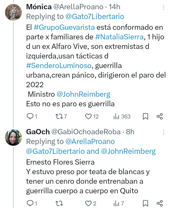 Gato7Libertario's tweet photo. Mucho ojo con estos datos...los que estan impulsando un grupo al estilo sendero luminoso en Ecuador,  son el brazo armado del paro, de la RC y la CONAIE...ahi algunos nombres: https://t.co/JzgbUlDpCo