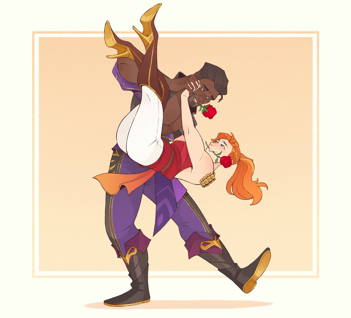 WillowayART's tweet image. I'm back with some #runescape art with @jaxyys_tv Jax and Charos 🌹💜🧡🌹