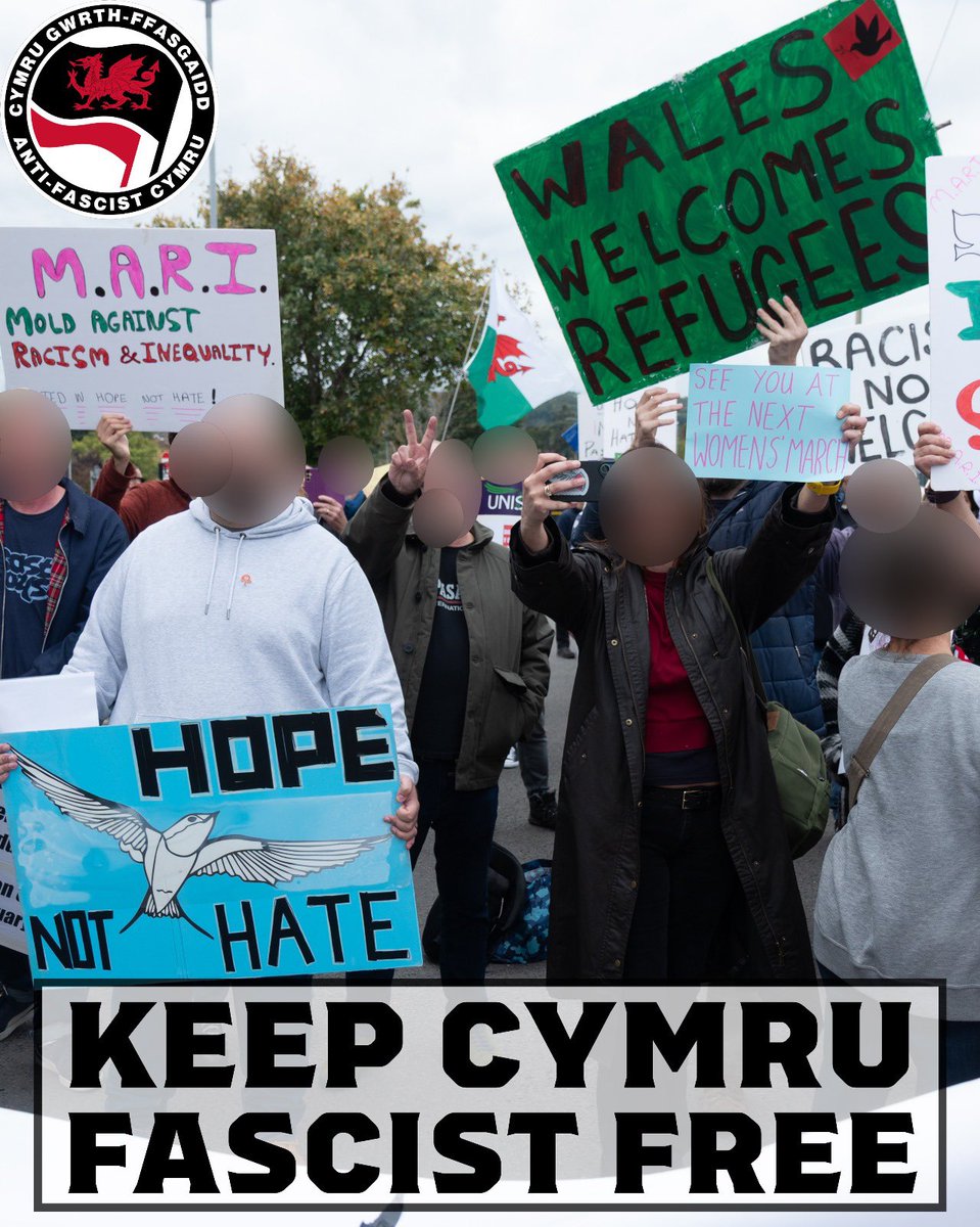 CymruAFN's tweet photo. On Sunday 28th, Anti-fascists from a broad local coalition of trade unions, churches and other community networks once again counter protested the fascist movement in Mold.

¡No pasarán! 

Keep Cymru Fascist Free. 🏴󠁧󠁢󠁷󠁬󠁳󠁿 https://t.co/G6F3EWAEcY