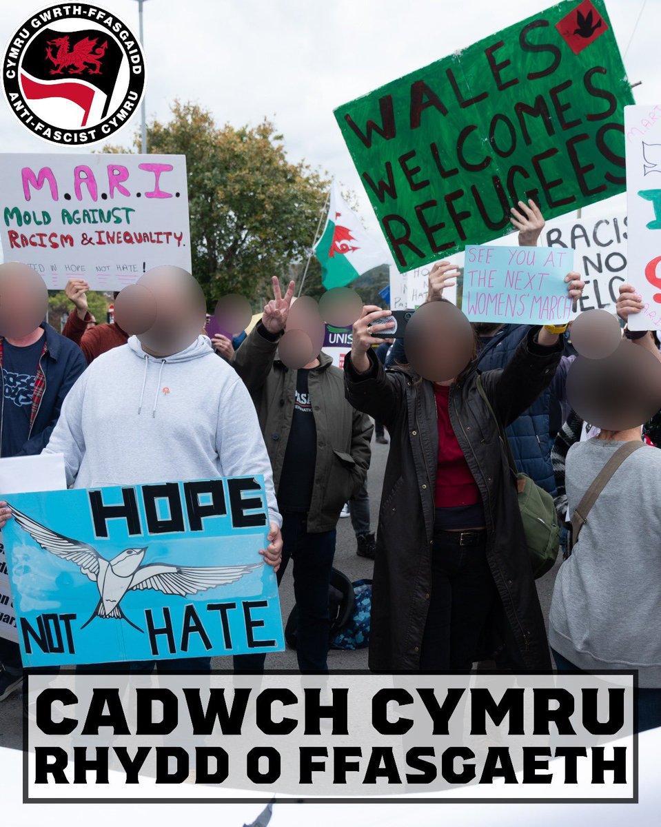 CymruAFN's tweet photo. On Sunday 28th, Anti-fascists from a broad local coalition of trade unions, churches and other community networks once again counter protested the fascist movement in Mold.

¡No pasarán! 

Keep Cymru Fascist Free. 🏴󠁧󠁢󠁷󠁬󠁳󠁿 https://t.co/G6F3EWAEcY
