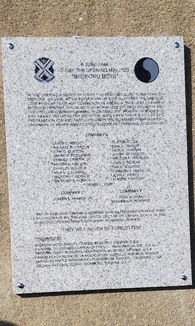 April Cheek-Messier, President &amp; CEO, delivered a keynote address on Omaha Beach, while representing the National D-Day Memorial Foundation at the unveiling of a plaque honoring the "Bedford Boys" with the Bedford Boys Tribute Center and the Virginia National Guard on Sept. 27.