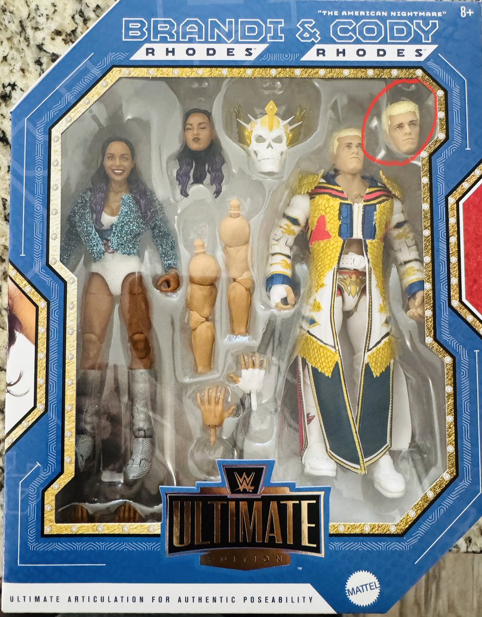 My son pre-ordered this set in April with his own $ It came yesterday w/2 identical Cody heads. Called customer service. Options were: Return for a refund (4 weeks) or an $8 shipping credit on a future order? WTF <a href="/Mattel/">MATTEL</a> <a href="/WWE/">WWE</a> <a href="/CodyRhodes/">Cody Rhodes</a> This the best a $5.5 BILLION co. can do?