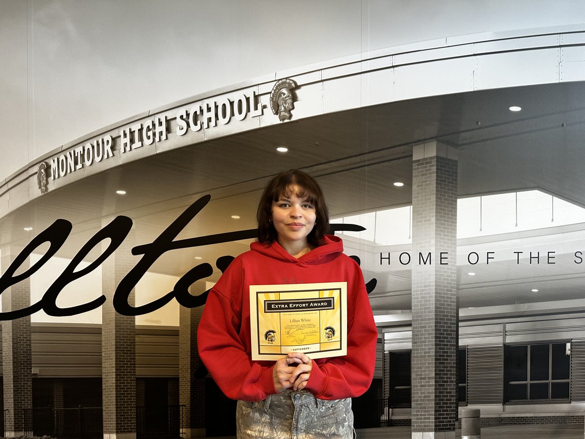 Congratulations and #MontourProud of our September Student Extra Effort Award Winners... Ayva, Logan, Lydia and Lillian!!!