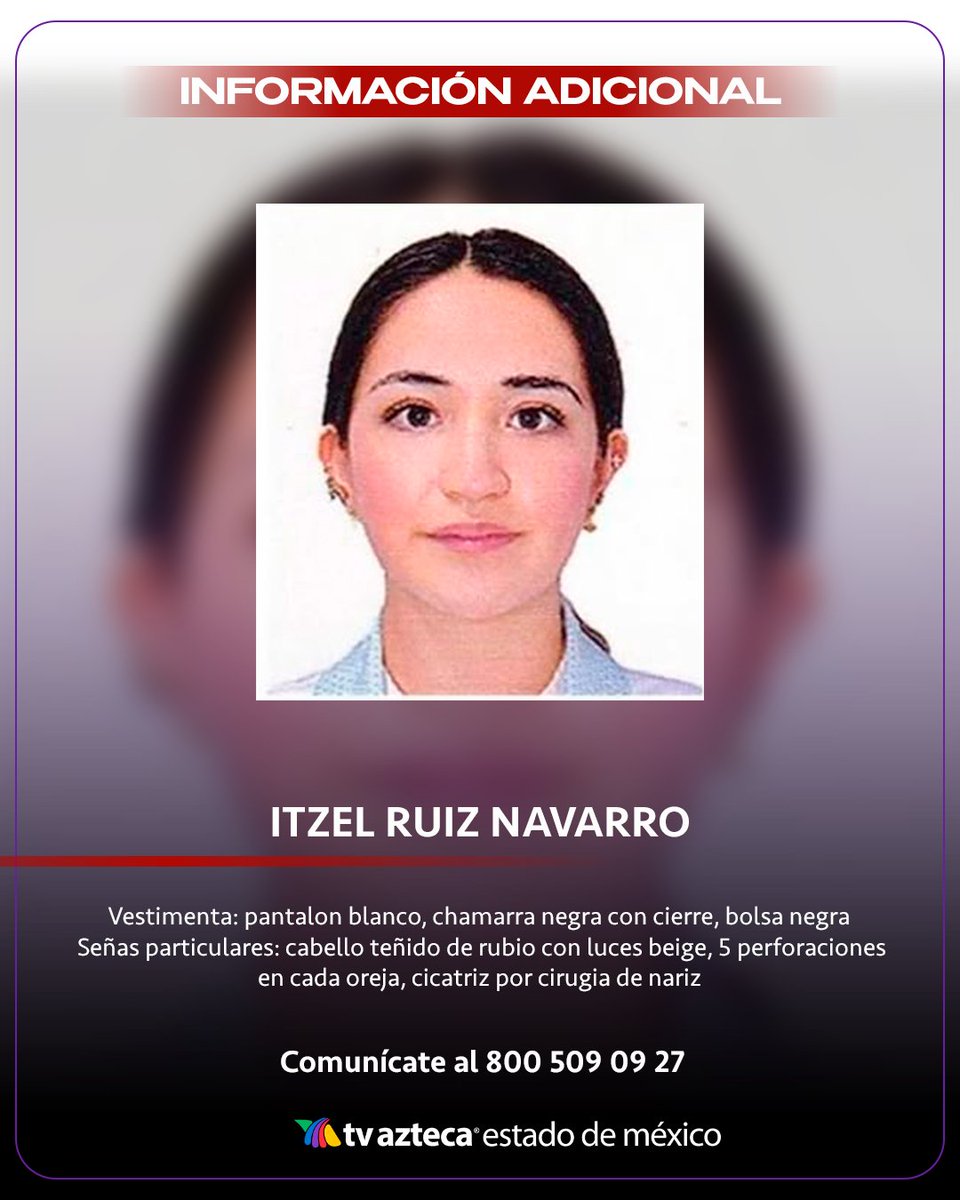 AztecaEdoMex's tweet image. #ServicioSocial 🚨 Itzel Ruiz de 25 años  fue vista por última vez en granjas de México, en  #Iztacalco, CIUDAD DE MÉXICO.🙏
Desapareció el 1 de octubre del 2025.