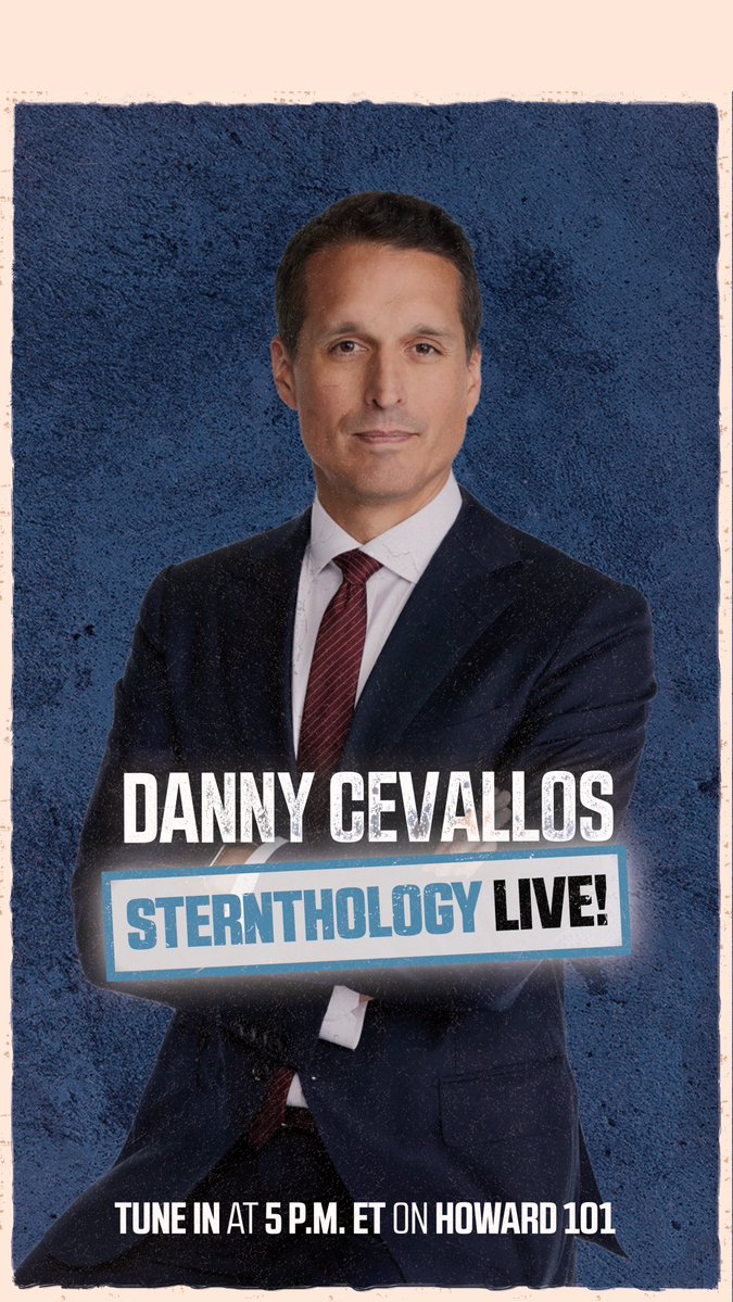 sternshow's tweet image. TODAY: Danny @cevalloslaw joins @RahsaanSalaam on #Sternthology Live! – 5 p.m. ET on #Howard101! 

 📞833-STERN-SHOW