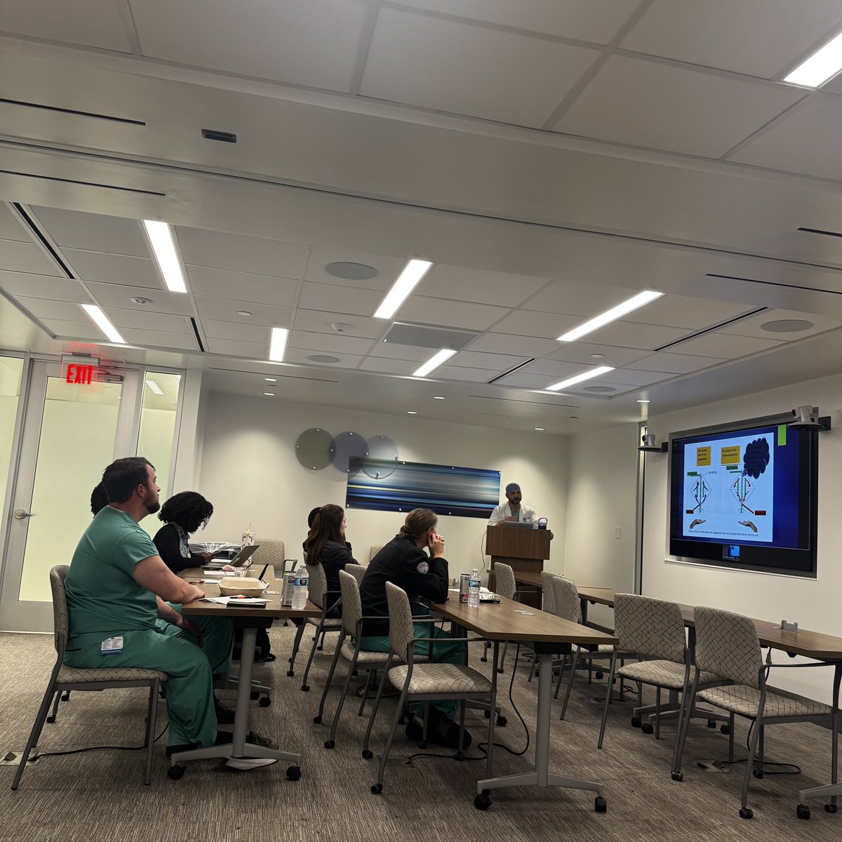 LRHGME_SCC's tweet photo. 🫁💡 Flu season is coming. Our Program Director kicked off this week’s Thursday Lecture Series with an ECMO deep dive—equipping our residents &amp; fellows with the knowledge patients need most. 💪 #ECMO #CriticalCare #SCCFellowship #FluSeasonReady https://t.co/0IfBCFGs0W