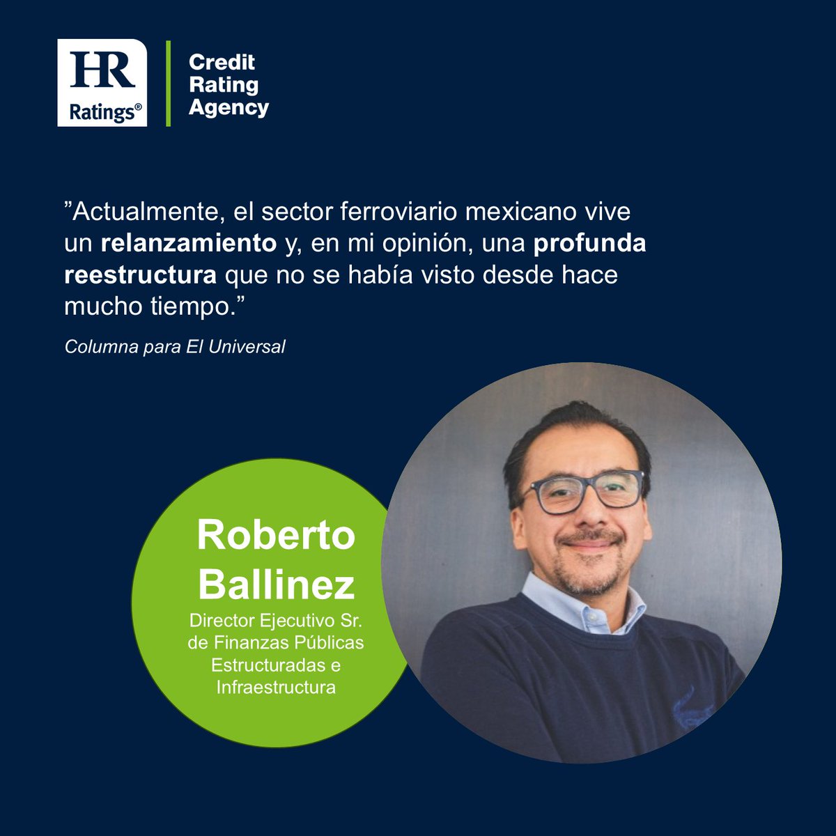 HRRATINGS's tweet image. Relanzamiento del sector ferroviario nacional

En su columna para @El_Universal_Mx, Roberto Ballinez, Director Ejecutivo Sr. de Finanzas Públicas Estructuradas e Infraestructura en #HRRatings, analiza la creación de la #ATTRAPI (Agencia de Trenes y Transporte Público Integrado) y…