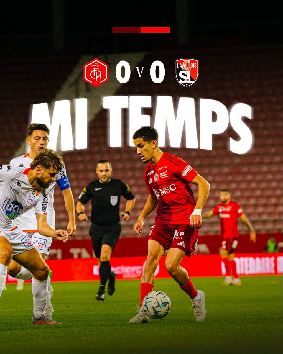 ⏸️45’ ⚔️ (0-0)

Première période très accrochée entre les deux équipes, qui rentrent aux vestiaires sur un score nul et vierge ! 👊

#AllobrogesVaillants
#FCALAVAL
