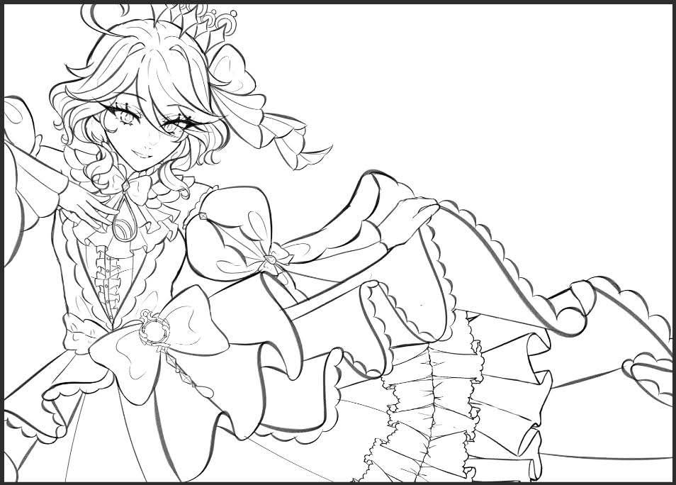 Sketch and Lining 
 #WIP  #Furina  #フリーナ