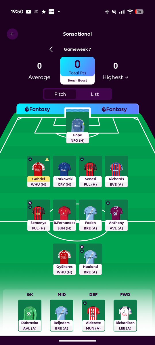 packagedbutton's tweet image. GW7 bench boost ACTIVATED 🎲
Transfer rolled.
Really struggled with decision making this week and 1 minute before the deadline I just hit the button.

Hoping for a rocket into the sub 1m bracket!

#FPL