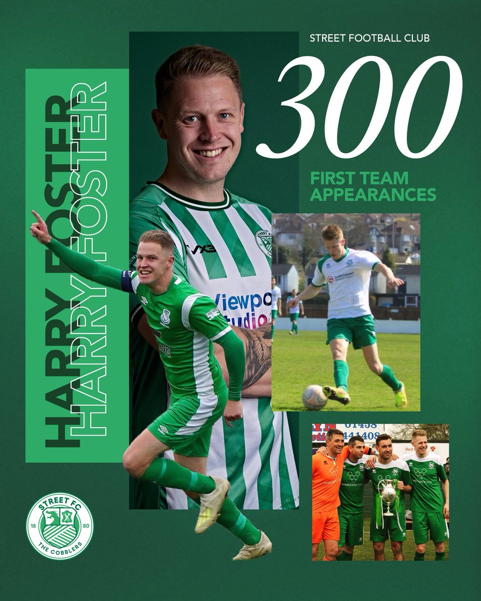 Tomorrow we take on AFC St Austell at the Tannery. And as some of you guessed correctly, we’ll be celebrating the incredible achievement of 300 first team appearances for our one and only Harry Foster! 

Gonna be a great atmosphere so come and join us! Up the Cobblers 💚🤍