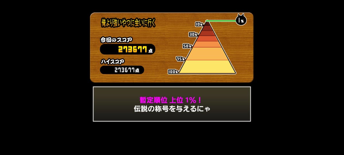 我らが「にゃんこ軍団」がランキングステージ  俺より強いやつに会いに行くで、273677点を獲得しました。ponosgames.com/dl/index.html #にゃんこ大戦争