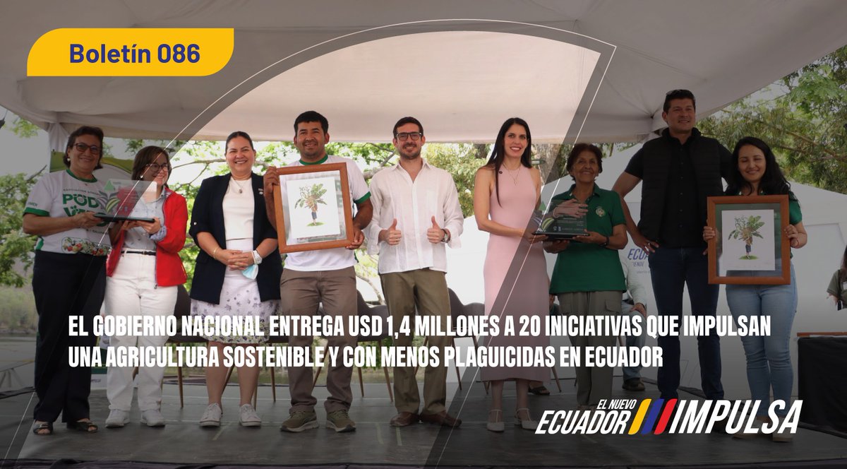 📍[BOLETÍN DE PRENSA]
📌Entregamos USD 1.4 millones a 20 iniciativas seleccionadas en la primera convocatoria de AgroConCiencia, mecanismo que promueve alternativas agroecológicas y fortalece sistemas agroalimentarios sostenibles.

🔸Más➡️ acortar.link/RFL74H

#ElNuevoEcuador