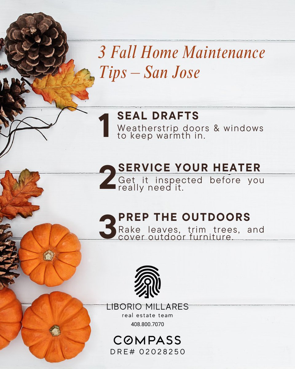 liborio_realtor's tweet image. 🍁 Happy Friday, San Jose! 

💭 Thinking about selling or buying this fall? Let’s chat!

#FallHomeTips #SanJose #WeekendProjects #LiborioMillaresRealEstateTeam #dre02028250 #Compass