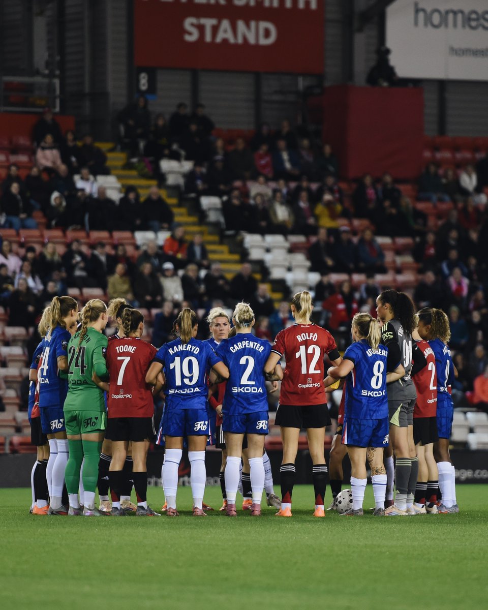 ChelseaFCW's tweet photo. Together against racism for Black History Month. 

@ManUtdWomen https://t.co/Xj2Dc5jjAU