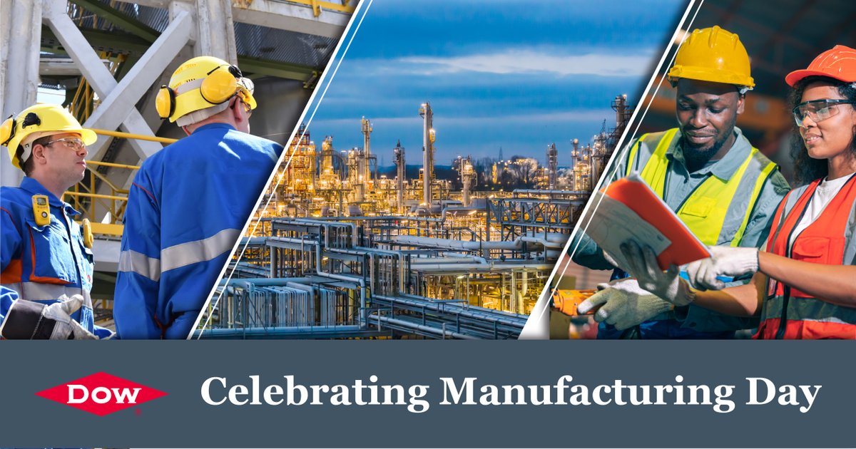 DowNewsroom's tweet photo. Happy Manufacturing Day! We support the Responsible Care® principles from @AmChemistry. Thanks to #TeamDow for your skilled manufacturing that brings these principles to life. Your efforts are valued every day. 

#MFGDay25 https://t.co/0XHgARUnty