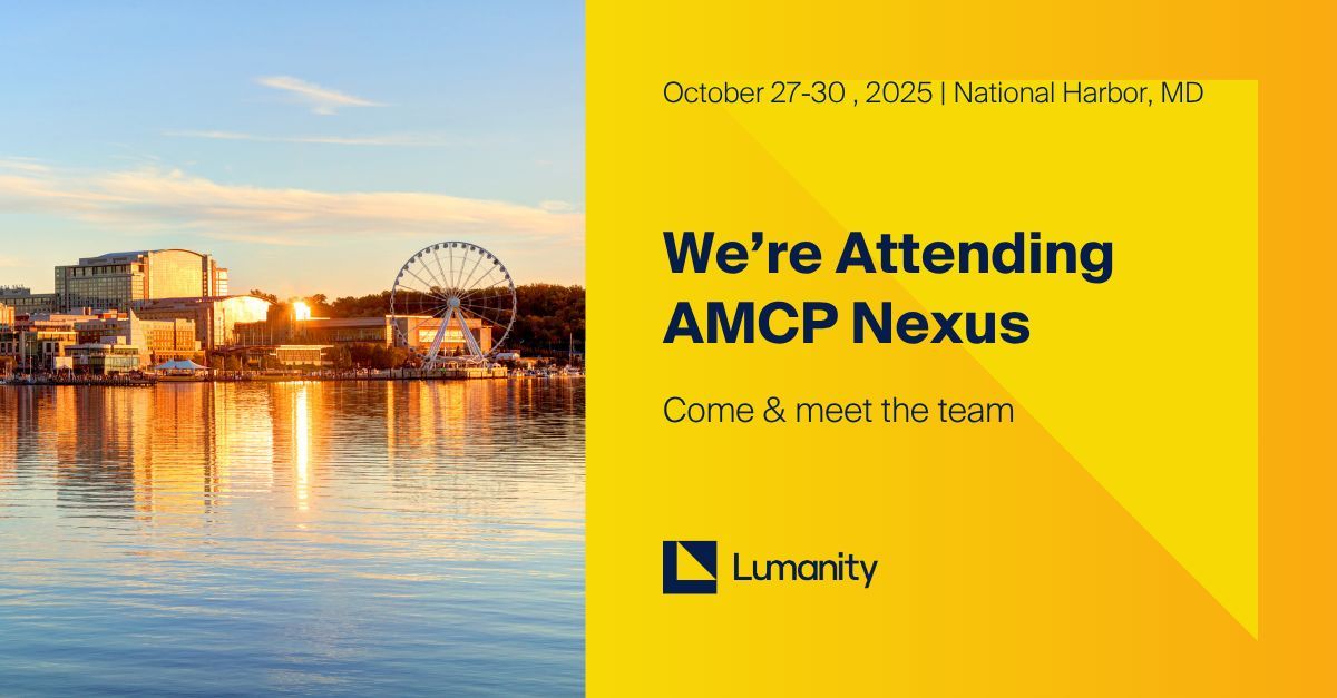 lumanity's tweet image. Lumanity will be attending #AMCPNexus 2025 in National Harbor, MD. Whether you’re interested in collaborating, discussing your next project, or exploring career opportunities with us, we’d love to chat. Visit our event page: buff.ly/n72xQHh