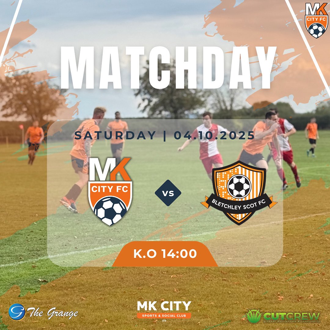 Our men are at home tomorrow. 2pm kick off, Pitch 7 Derwent Drive (MK3 7BE). Good luck lads 👏🏼

Sponsored by MK City Sports and Social Club <a href="/CutcrewL/">Cutcrew Ltd</a> <a href="/grange_indianMK/">The Grange</a>
