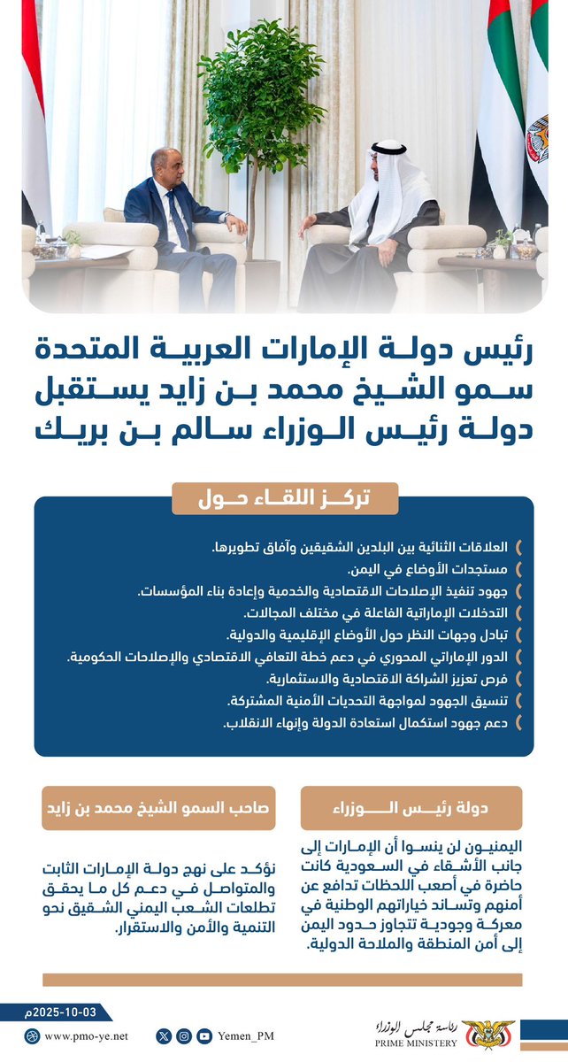 رئاسة مجلس الوزراء اليمني tweet media