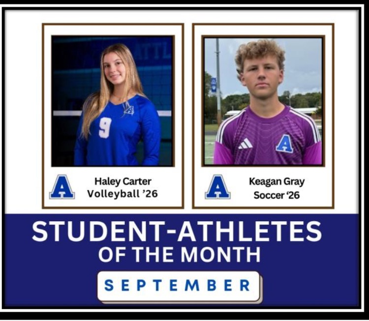 AHS_Bluepride's tweet photo. AHS Student Athletes of the Month for September: Congratulations Haley and Keagan!  GO BLUE https://t.co/DOy42jazqp