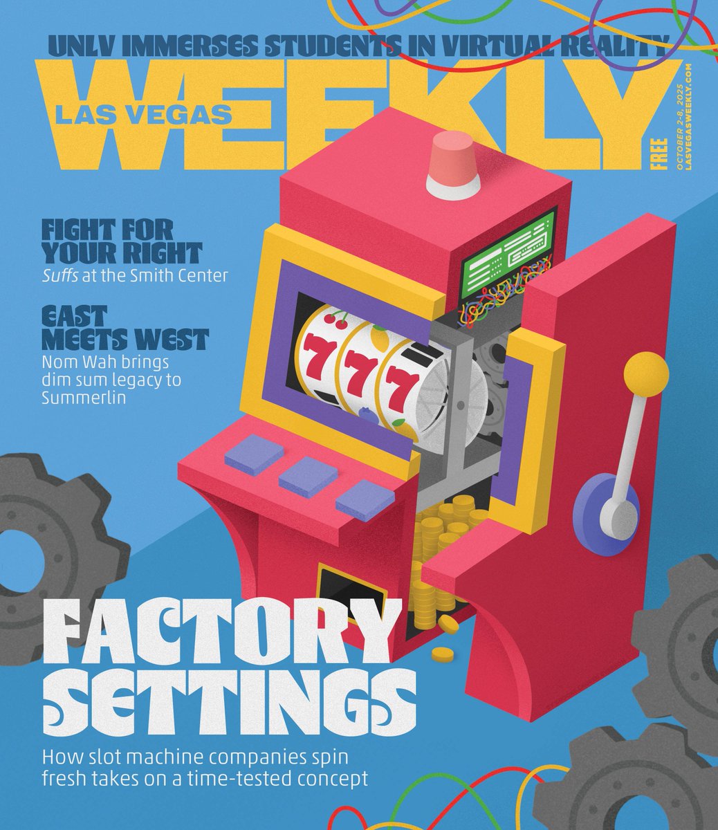 lasvegasweekly's tweet image. On this week's cover: How slot machine companies spin fresh takes on a time-tested concept. Pick up a copy on stands now or read online here: bit.ly/3IOzAR9