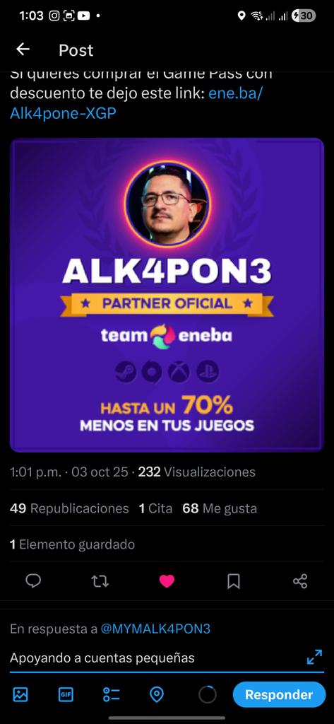 ElCapi_MD's tweet photo. @alkapone Apoyando a cuentas pequeñas https://t.co/vn1naC4sSU