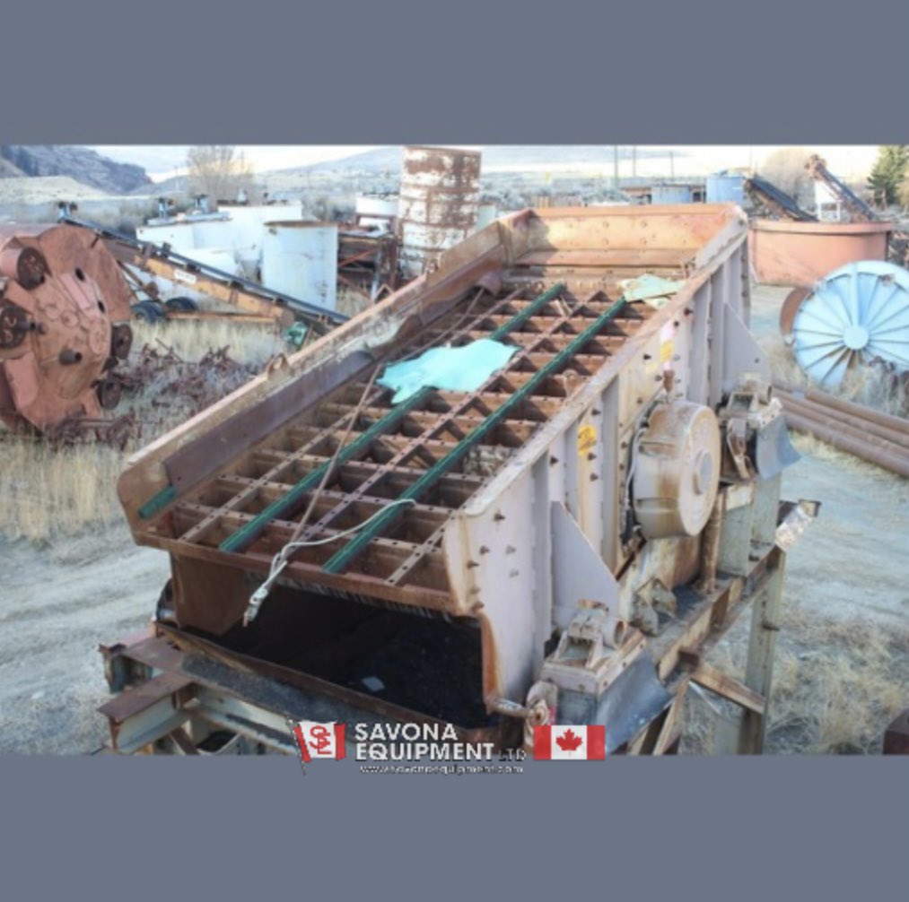 SavonaEquipment's tweet image. Deister 6ft by 12ft screen. W/ 64–1ft by 2ft polyurethane panels. Underside fines discharge hopper. Mounted on 7ft high H-beam frame. savonaequipment.com/en/deister-6-f… #inclinedscreen #horizontalscreen #screen #screening #separation
