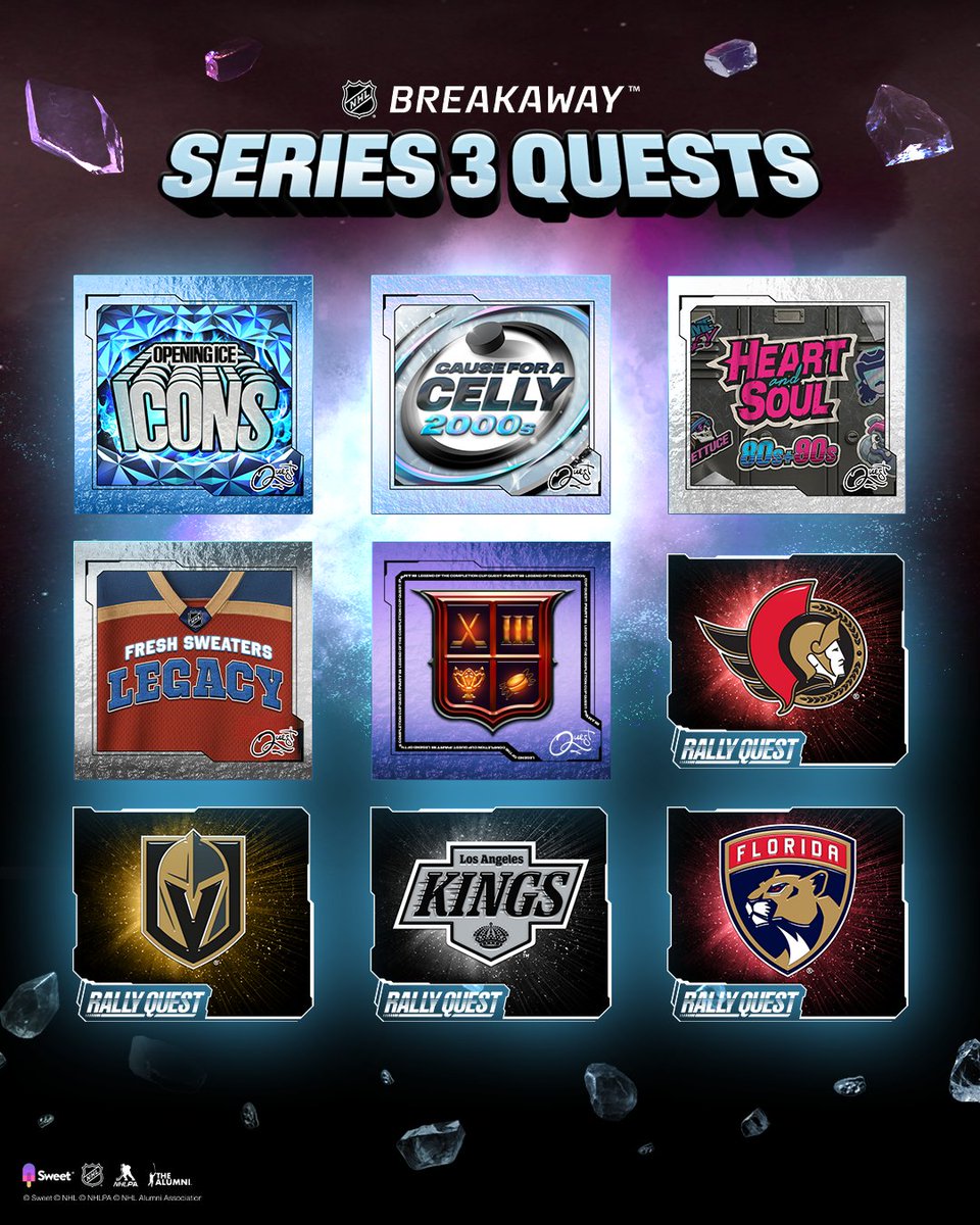 Series 3 Quests are here 🏒🔥
✅ Collection Quests
⚡️ Rally Quests
🏆 Set Completions
✍️ Signature Quest IX

Freeze. Craft. Earn.

Learn more: brkwy.io/3WlMiKl