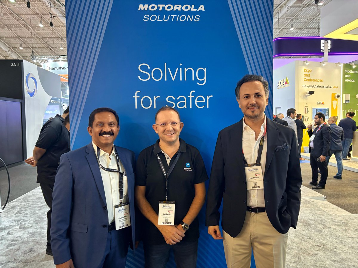 Nevalabs's tweet photo. At @intersecksa Nevalabs met with Pradeep Nair, Rui Davide & Alan Ghunim from @MotoSolutions.
We’re excited to strengthen our technology partnership with Motorola Solutions.
#Nevalabs #AI #SmartCities #SafeCities #IntersecKSA2025 #MotorolaSolutions #Avigilon #Pelco https://t.co/VKX75zAT4x